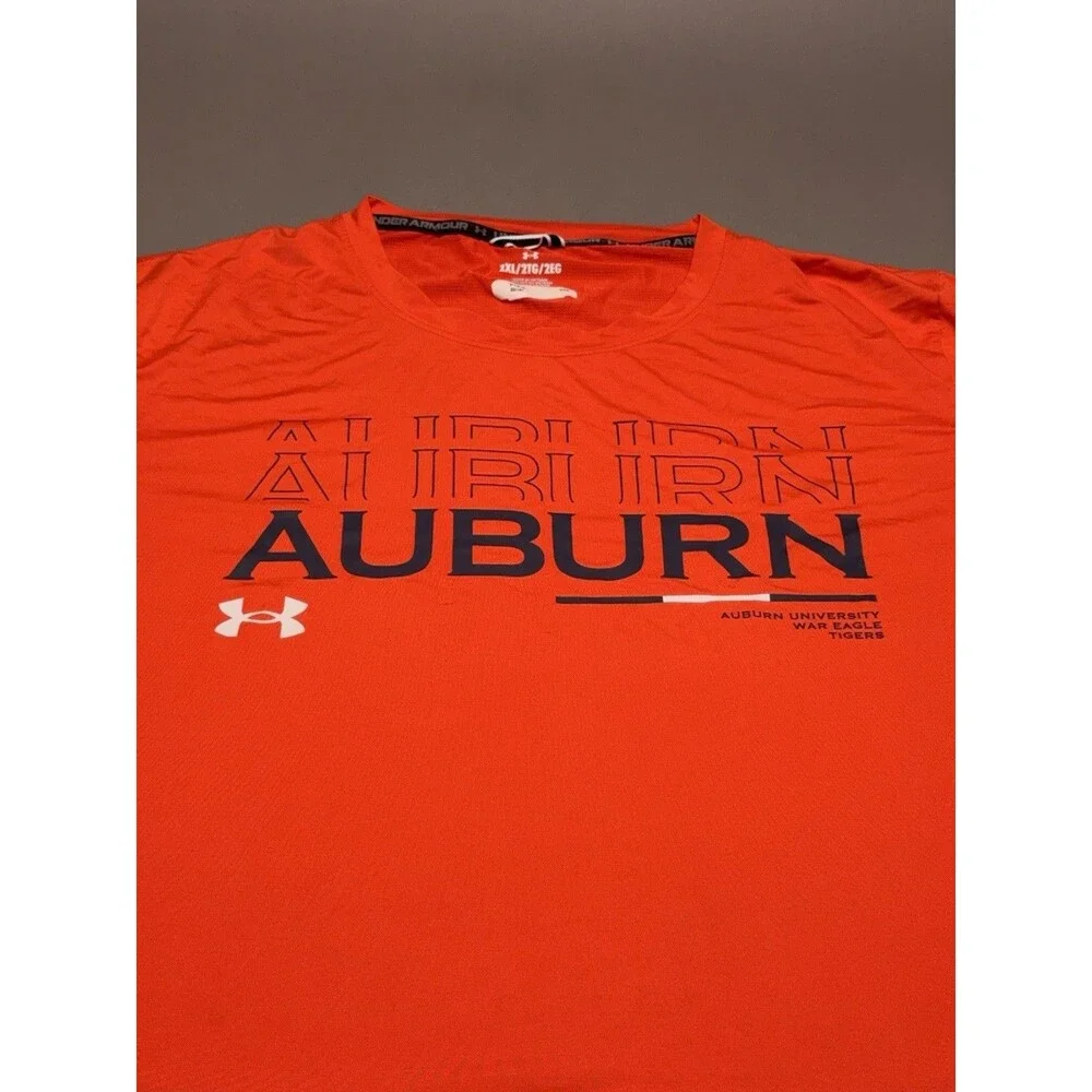 Team Issued Auburn Tigers Under Armour HeatGear Short Sleeve Shirt Men's 2XL